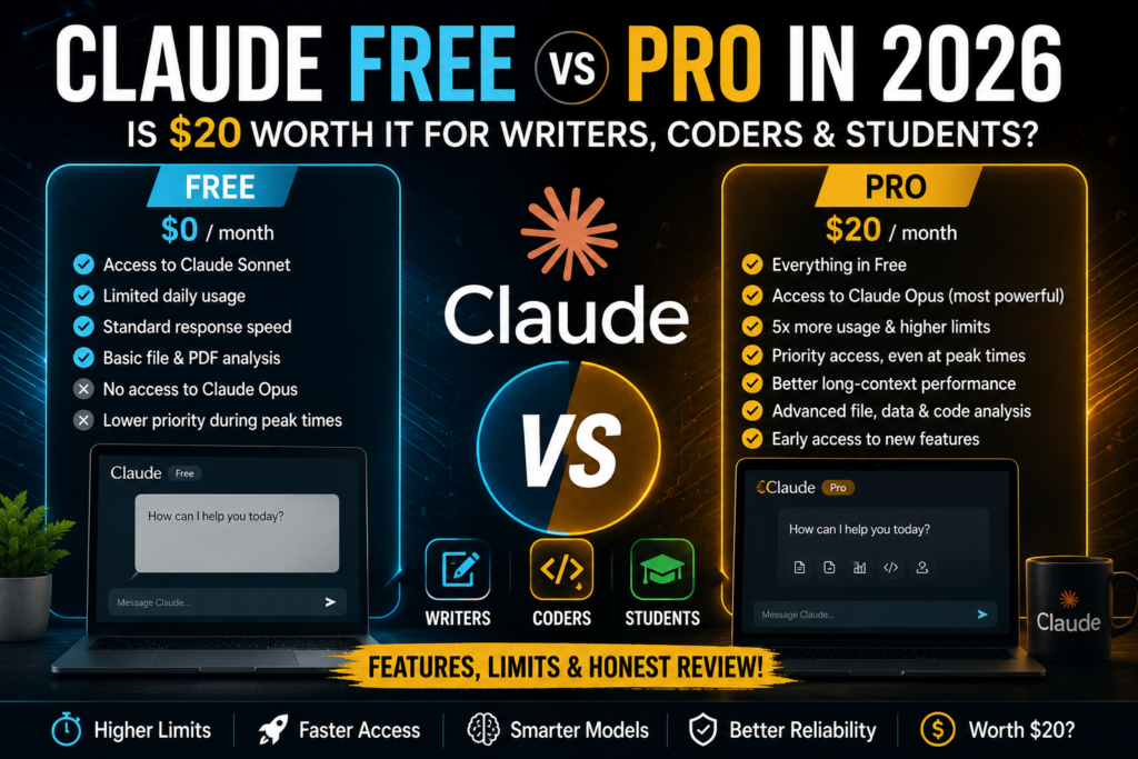 Claude Free vs Pro in 2026